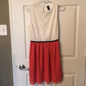 White and pink a-line dress